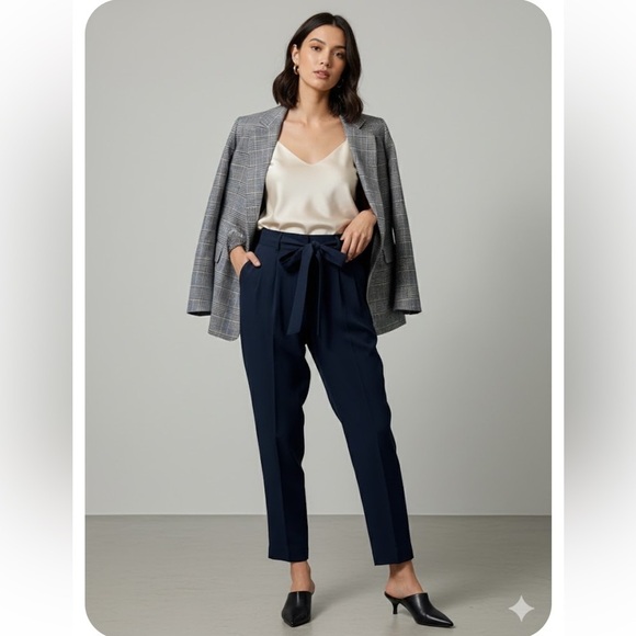 LOFT Pants - LOFT Navy Tie-Waist Trousers